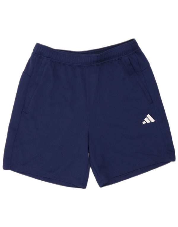 Adidas - Pantalones cortos deportivos para hombre Aeroready de ajuste regular, tamaño grande, poliéster azul marino