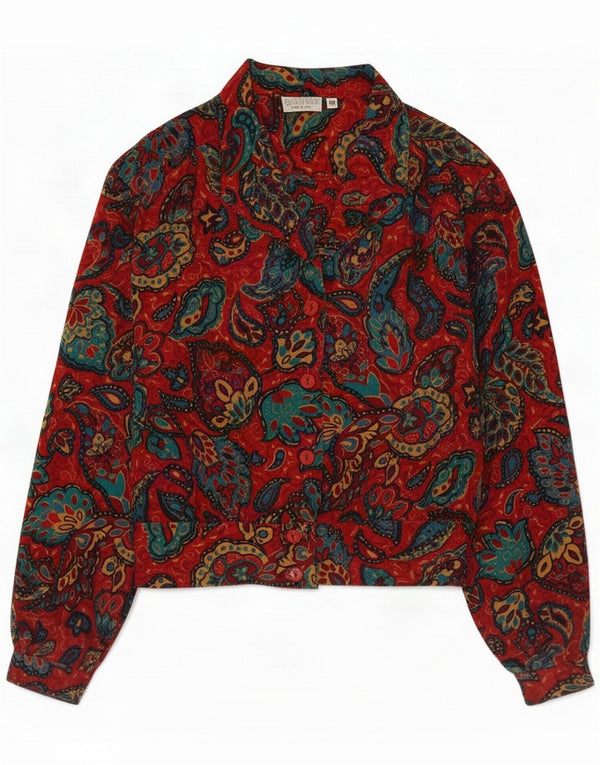 Vintage Womens Shirt Blouse IT 42 Medium Red Paisley