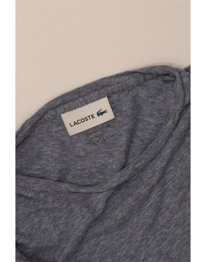 Lacoste - Camiseta de corte regular para hombre, talla 4, algodón moteado azul mediano