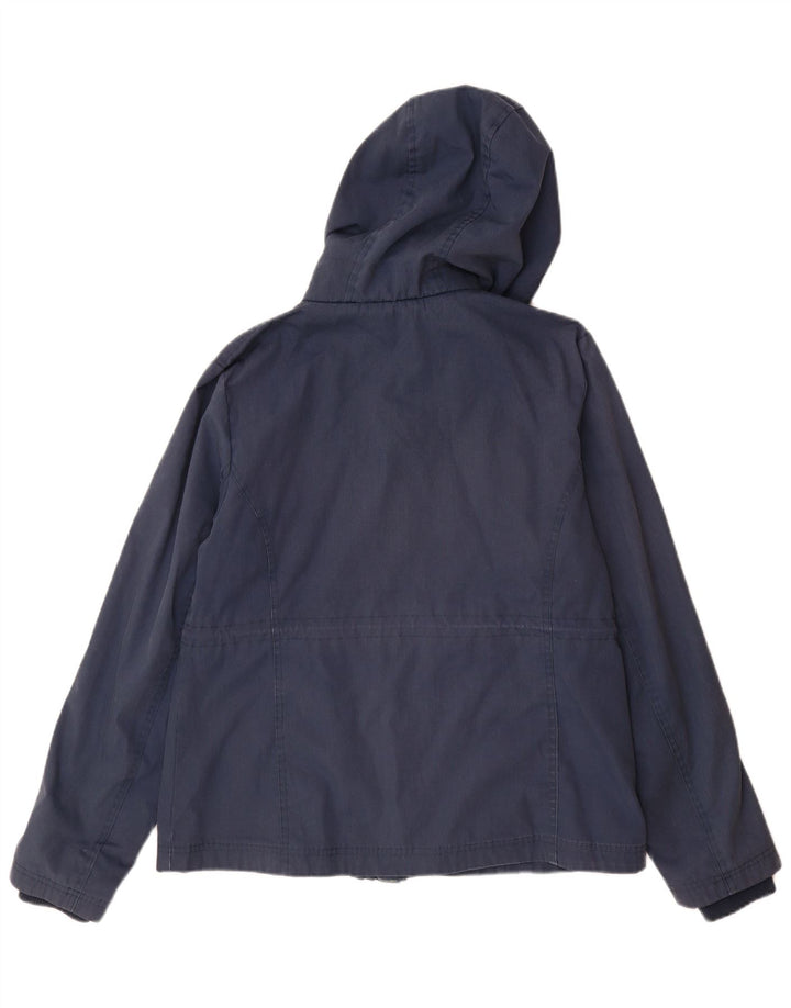 Weird Fish Chaqueta cortavientos con capucha para mujer UK 40 Grande Poliéster azul marino
