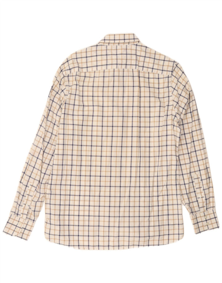 Tommy Hilfiger Camisa para hombre Mediana Off White Check Algodón 80s