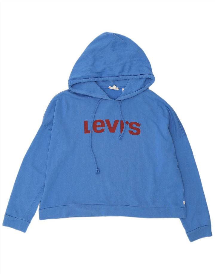 LEVI'S Jersey con capucha extragrande gráfico para mujer Reino Unido 46 Algodón azul grande