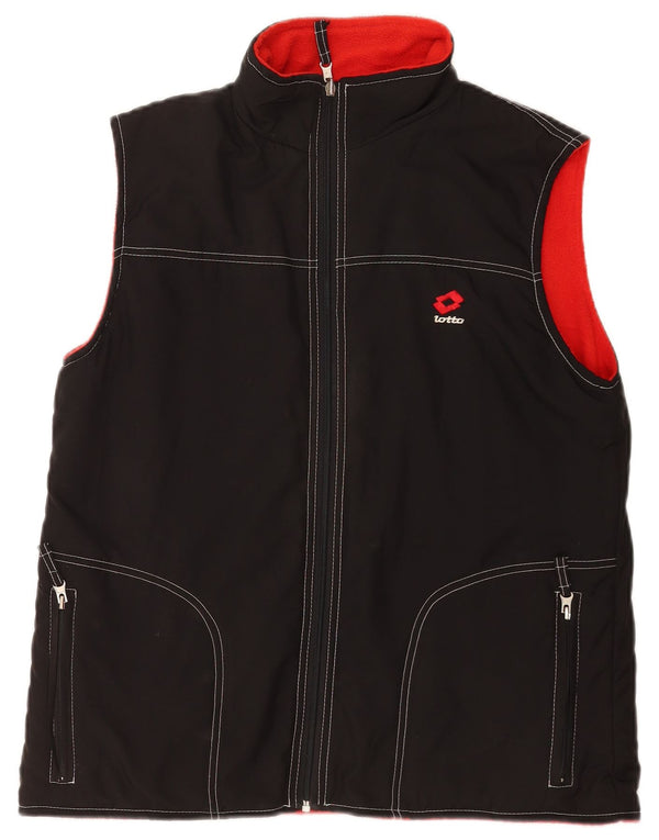 Lotto Chaleco acolchado reversible para hombre UK 36 Small Poliéster negro