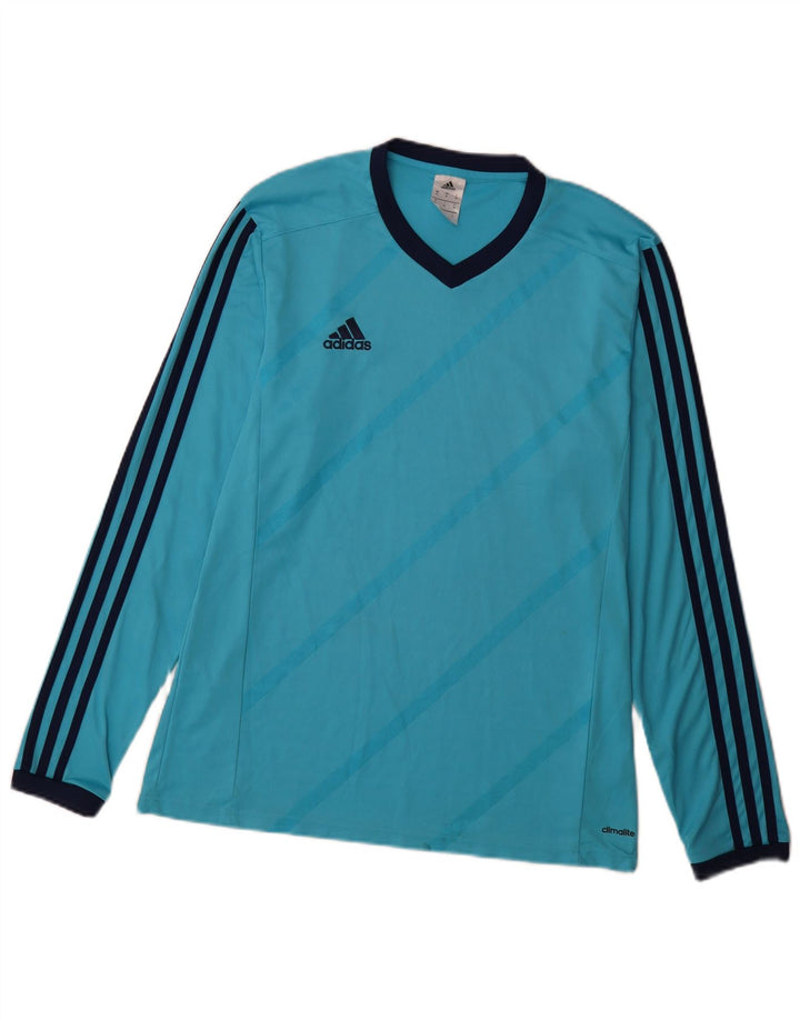 Adidas Hombre Climalite Top Manga Larga Poliéster Azul Medio