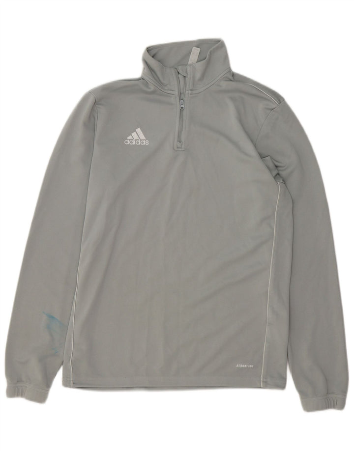 Adidas Hombre Aeroready Zip Neck Jersey Chándal Top Gris Medio Poliéster