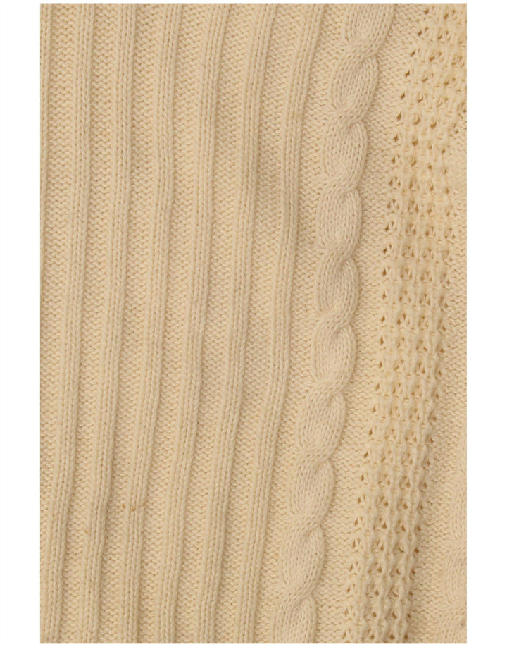 Mona - Jersey con cuello en V para mujer, talla 40, algodón beige medio