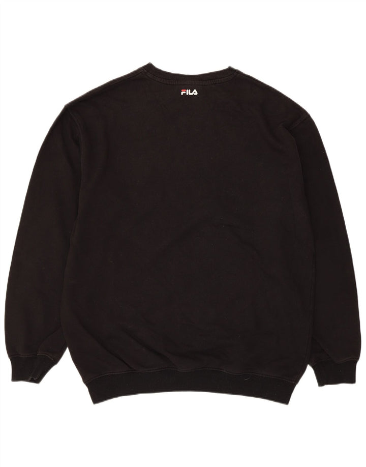 Fila Hombre Graphic Sudadera Jumper Medium Negro Algodón