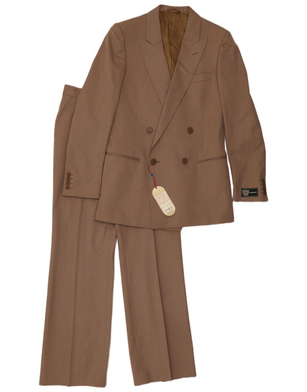 Traje vintage para hombre de 2 piezas IT 48 Medio W30 L32 Marrón Pinstripe