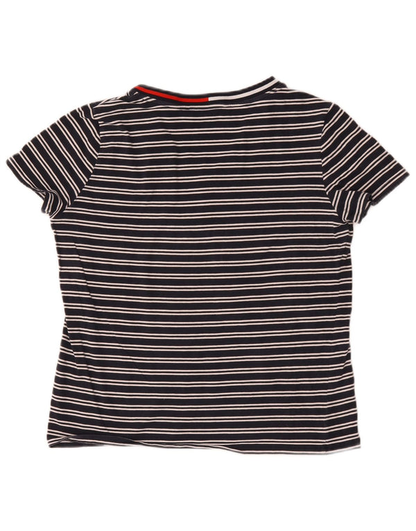 Tommy Hilfiger Camiseta para mujer Top UK 14 Medium Azul marino Rayas Algodón