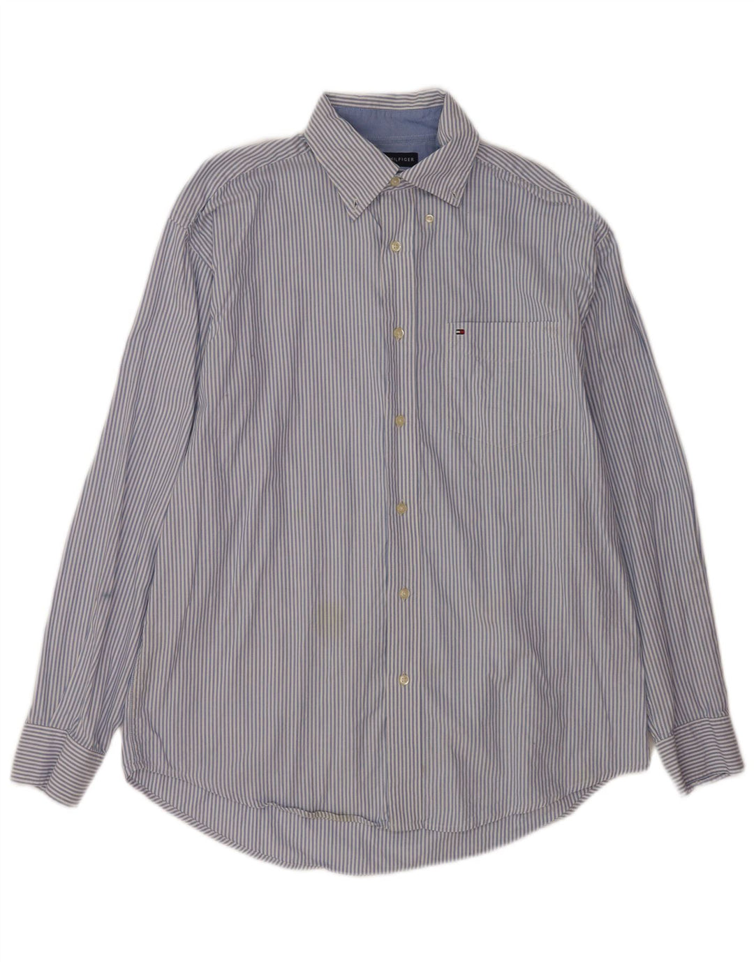 Camisa Tommy Hilfiger Hombre Algodón Azul Medio Rayas Pintadas