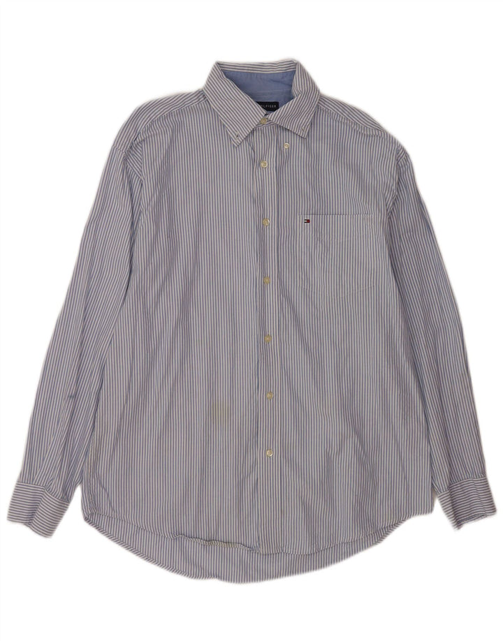Camisa Tommy Hilfiger Hombre Algodón Azul Medio Rayas Pintadas
