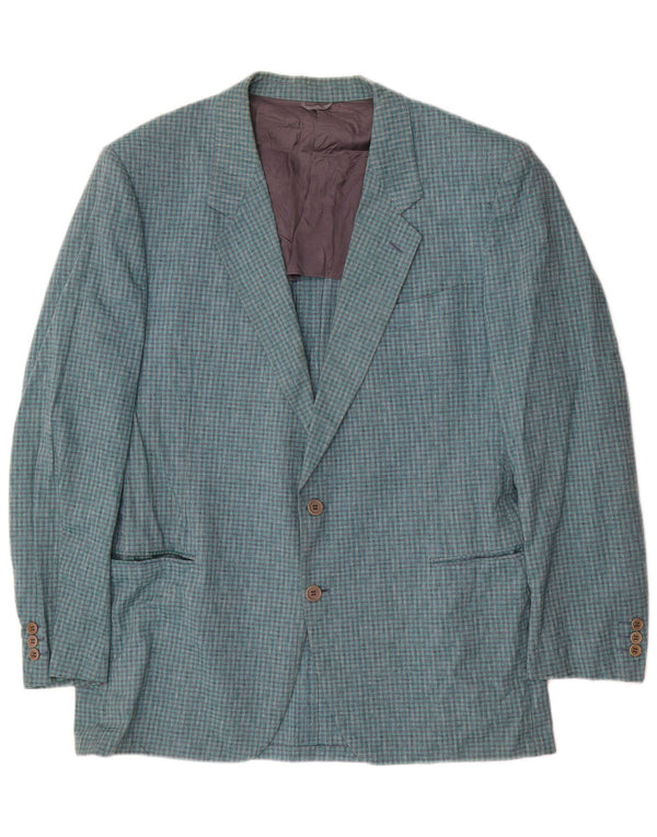 Nino Cerruti Chaqueta tipo blazer de 2 botones para hombre IT 54 2XL Algodón a cuadros azul
