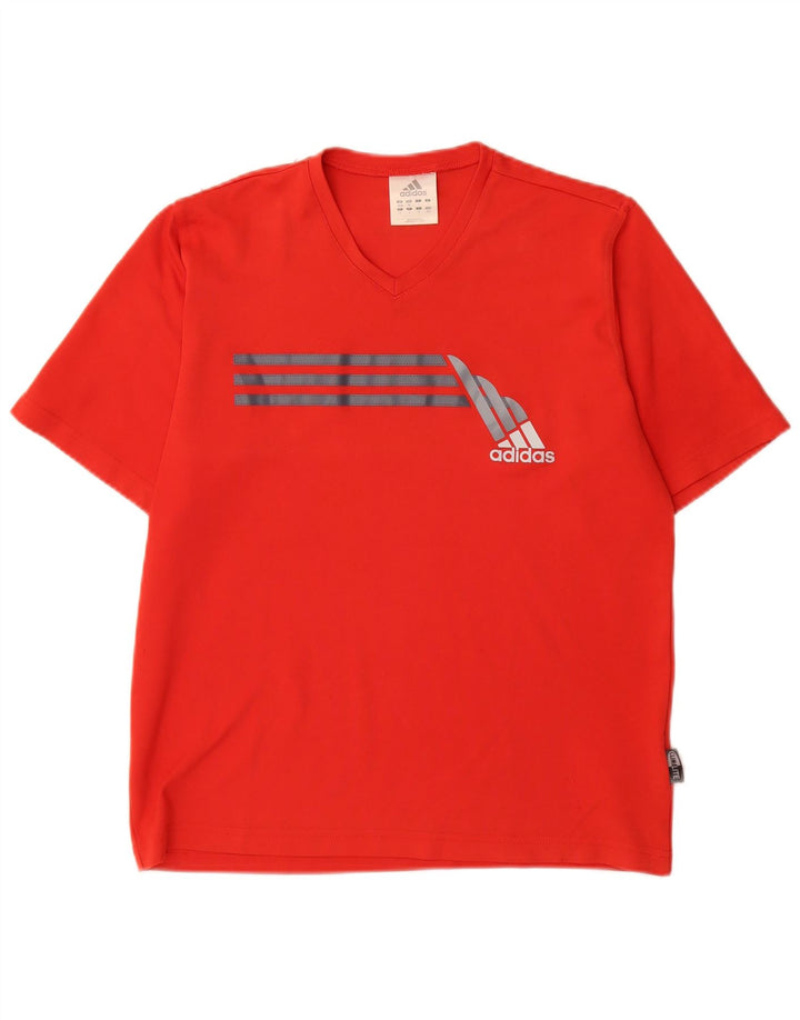 Adidas Mens Climalite Camiseta Top UK 40/42 Medio Rojo Poliéster