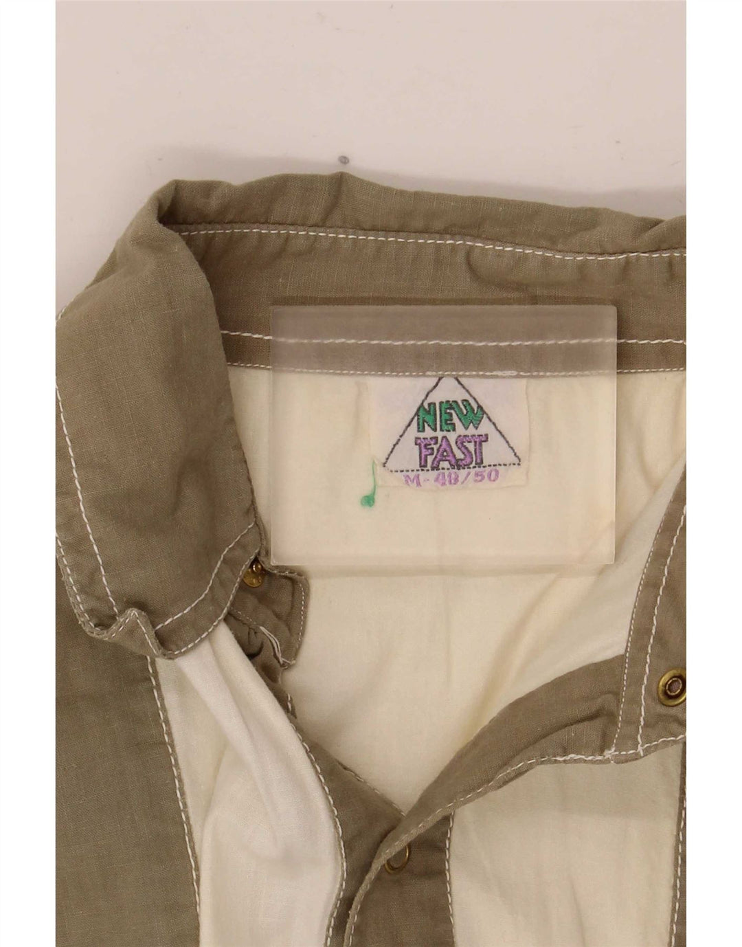 New Fast Camisa pulóver de manga corta para hombre EU 48/50 Medium Khaki Colourblock