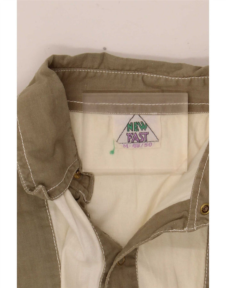 New Fast Camisa pulóver de manga corta para hombre EU 48/50 Medium Khaki Colourblock
