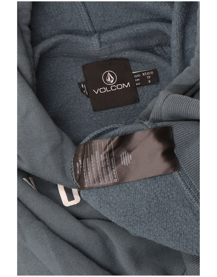 VOLCOM Sudadera con capucha gráfica para niños 7-8 años XS Gris Algodón