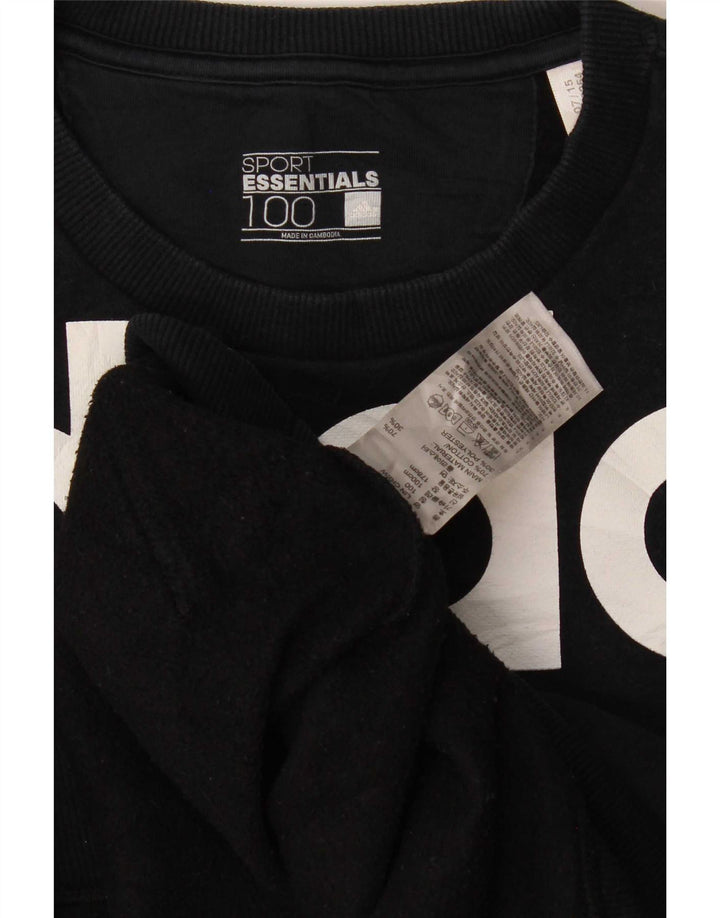 Adidas Hombre Sudadera Gráfica Jumper Medium Negro Algodón