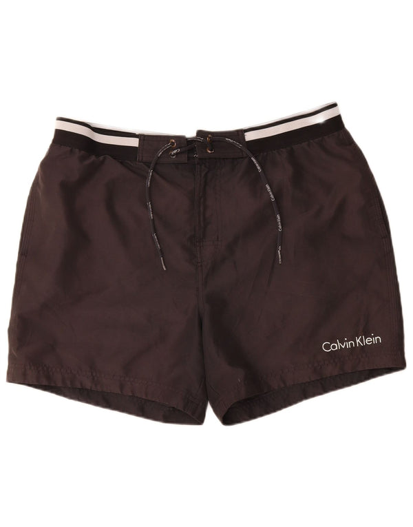 Calvin Klein Bañador con gráfico para hombre, tamaño grande, poliéster negro