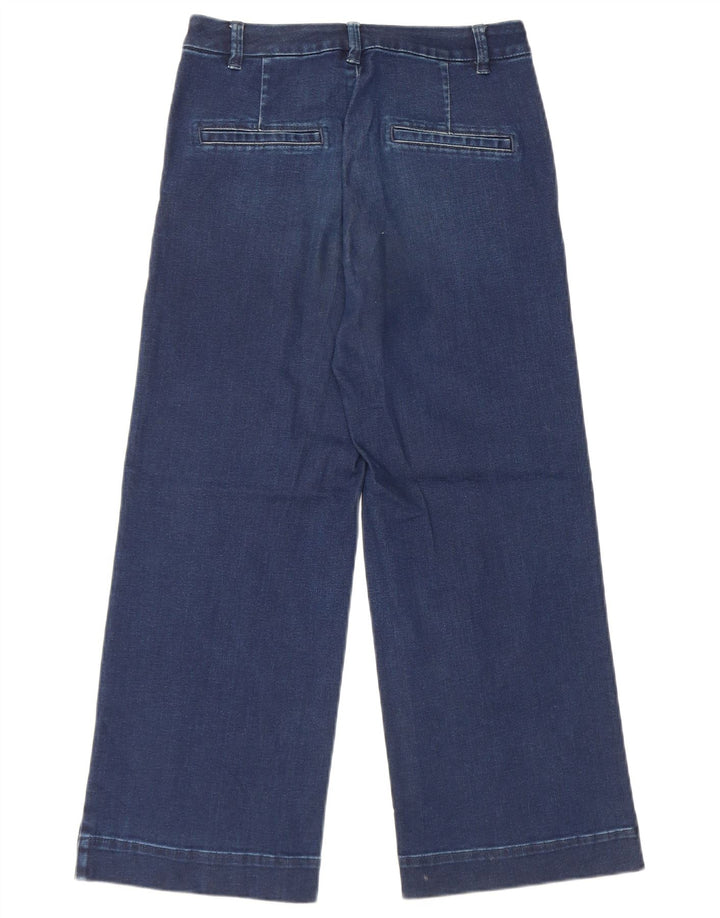 Massimo Dutti Vaqueros Crop De Pierna Ancha Mujer W26 L23 Azul