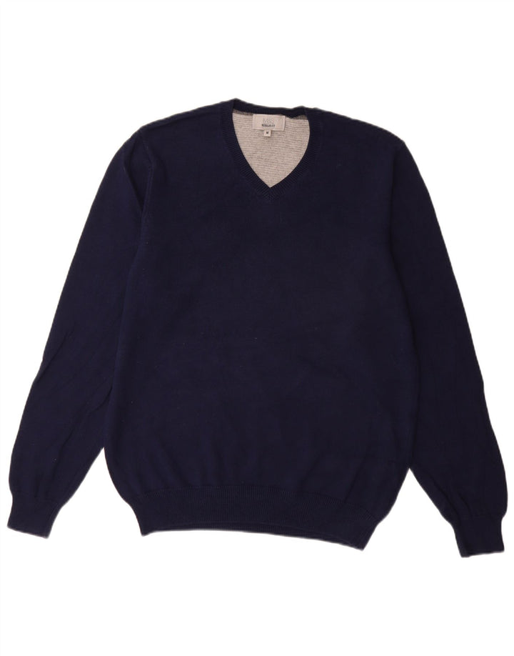 Marks & Spencer Jersey de corte regular con cuello en V para hombre Azul marino mediano