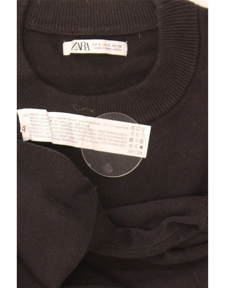 Zara Hombre Jersey Cuello Redondo Jersey Pequeño Algodón Negro