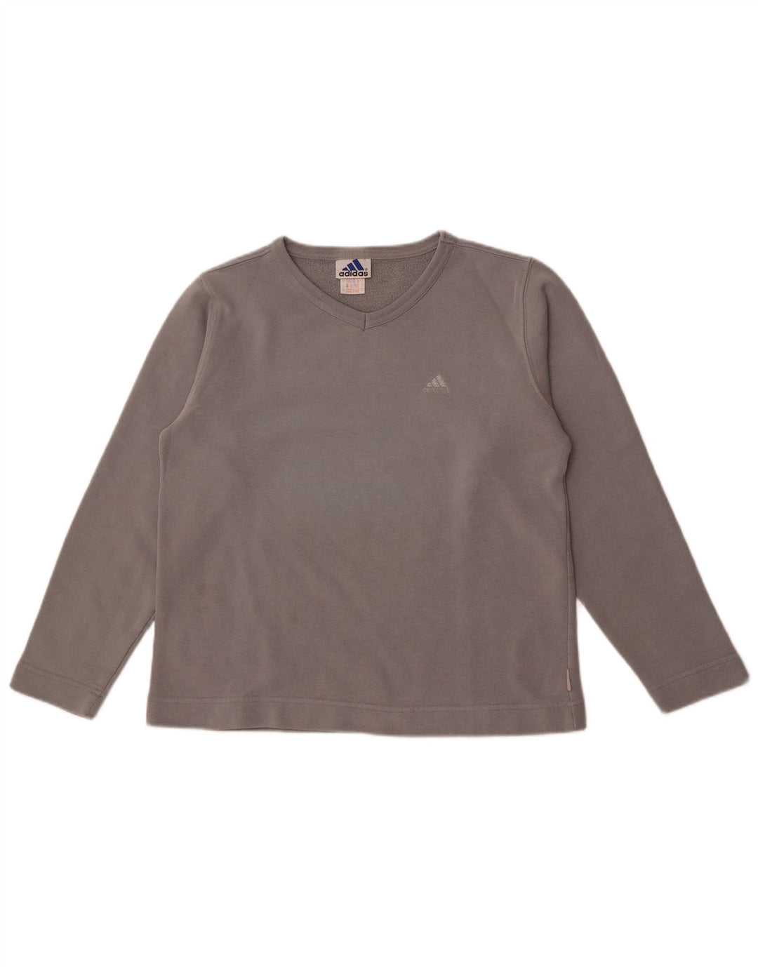 Adidas - Sudadera extragrande para mujer, talla 10, algodón gris pequeño