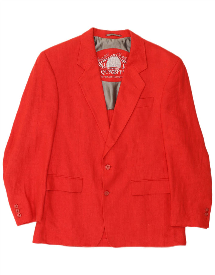 Vintage hombres 2 botones Blazer chaqueta IT 50 lino rojo grande