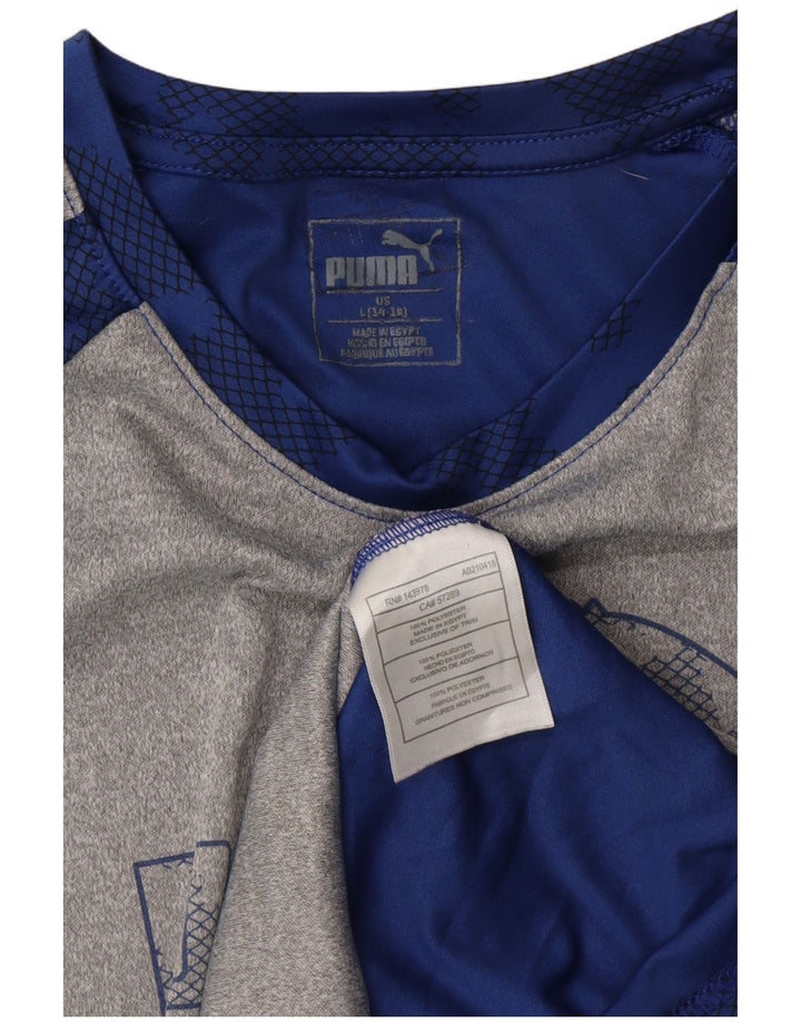 PUMA Camiseta gráfica para niño 14-15 años Grande Gris Colorblock Poliéster