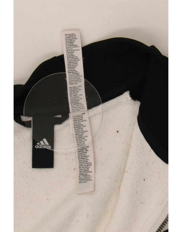 Adidas - Chaqueta de chándal para hombre, talla 48/50, color blanco, poliéster