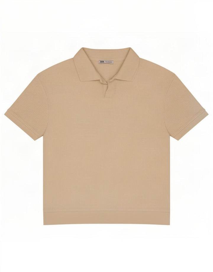 Zara Polo Hombre Algodón Blanco Roto Grande