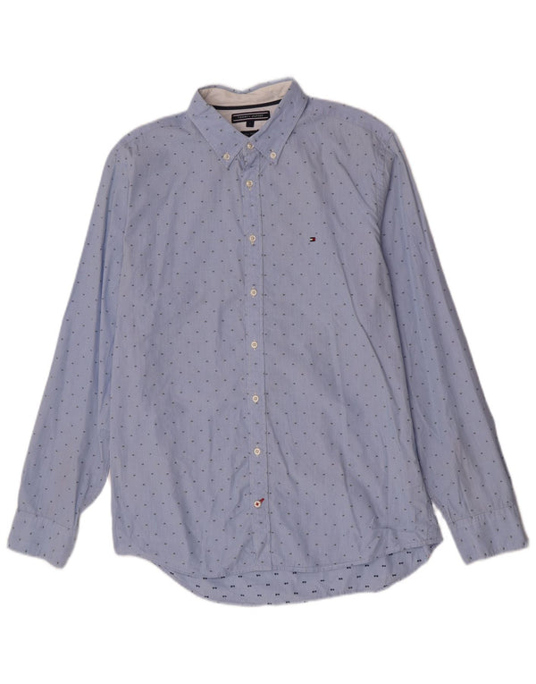 Camisa Tommy Hilfiger Hombre Grande Azul Rayas Algodón