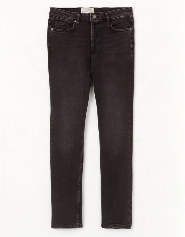 Fat Face Mujer Novia Skinny Jeans Reino Unido 10 Pequeño W28 L28 Algodón Negro