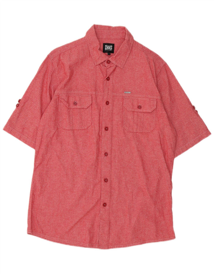 Animal Camisa de manga corta para hombre grande de algodón rojo