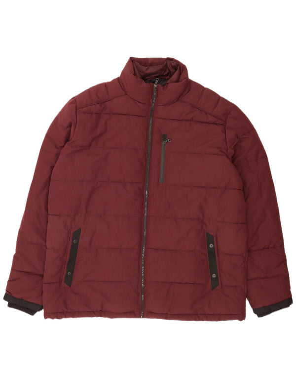 Marks & Spencer Chaqueta acolchada para hombre UK 46 3XL Borgoña Poliéster Moderno