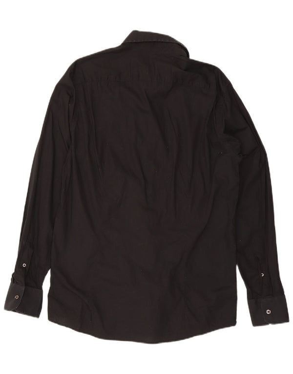 Camisa Benetton Hombre Grande Negro Algodón