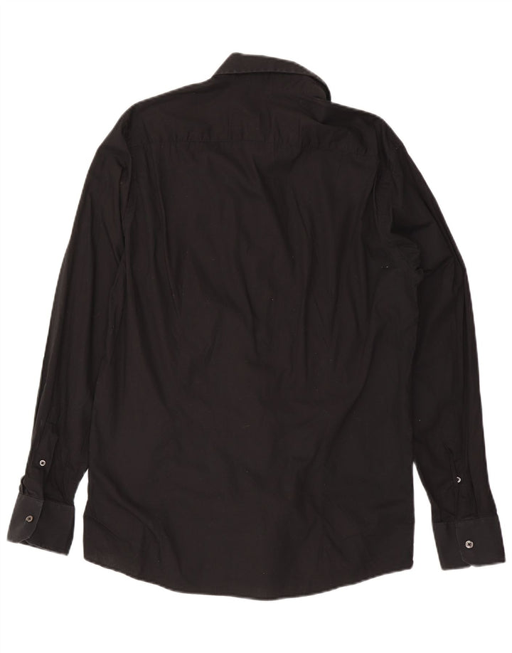 Camisa Benetton Hombre Grande Negro Algodón