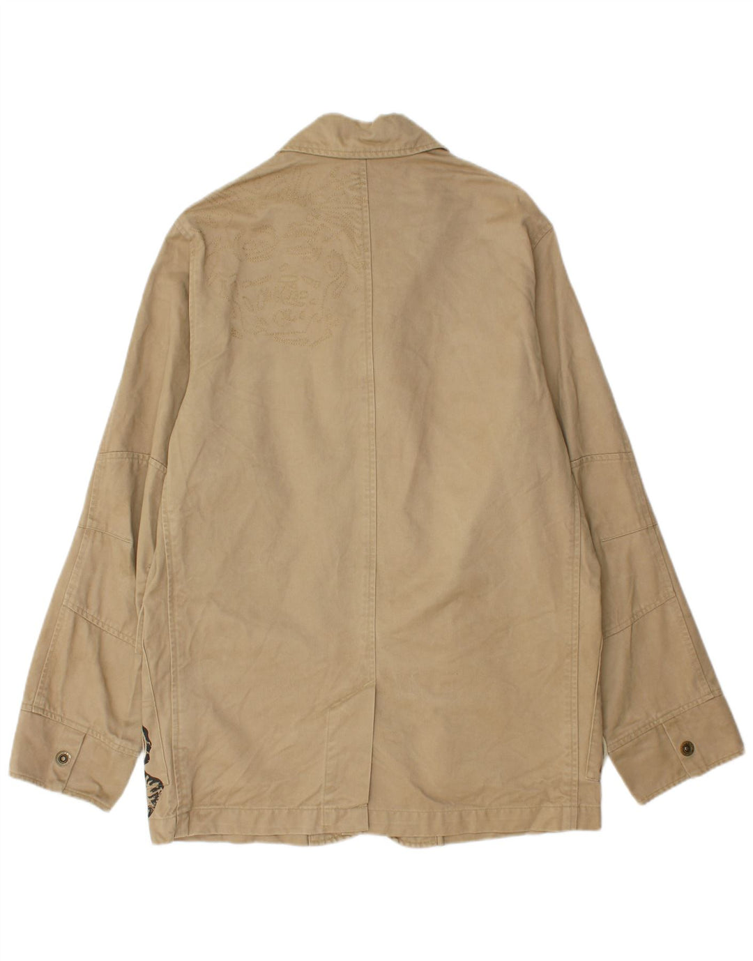 Quiksilver Chaqueta utilitaria gráfica para hombre Reino Unido 40 Grande Algodón beige