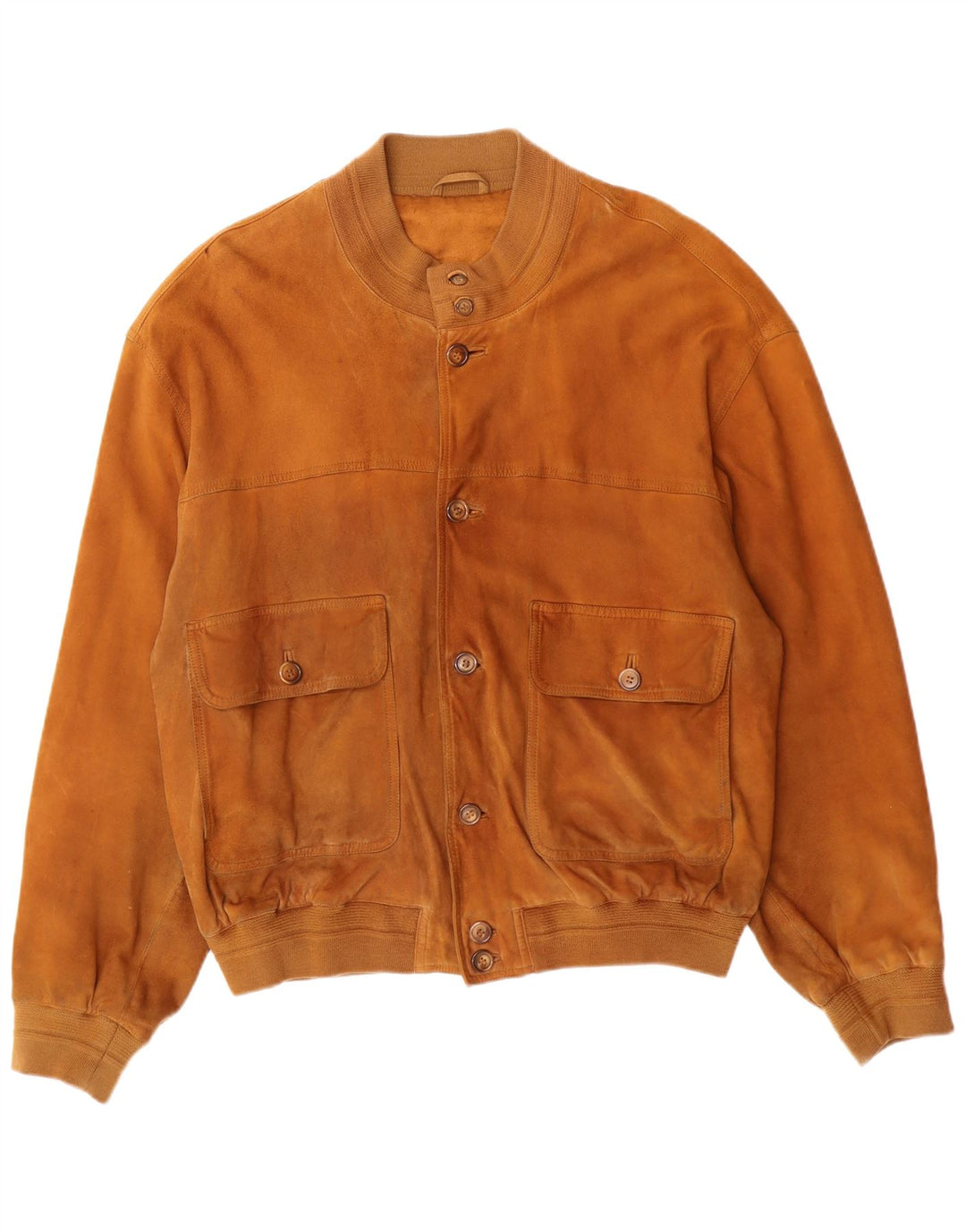 VINTAGE Chaqueta bomber de ante para hombre Reino Unido 42 XL Cuero marrón