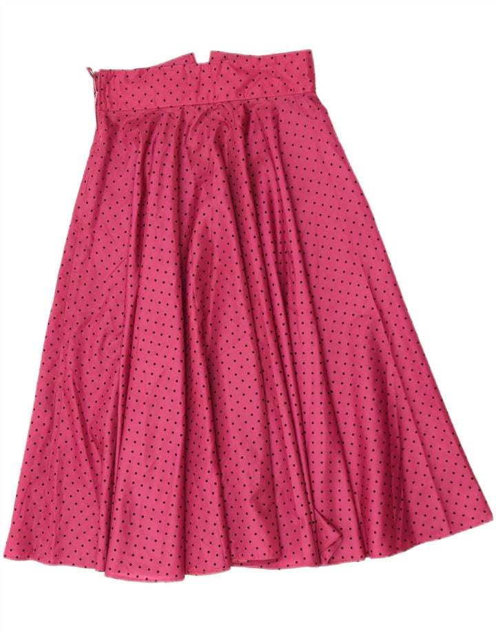 Vintage mujer A-Line falda W30 medio rosa manchado