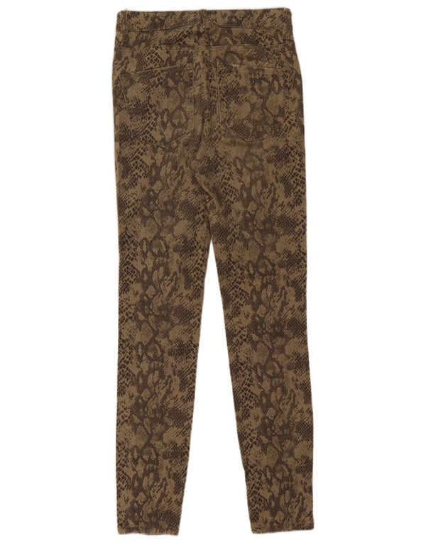 Zara Vaqueros Pitillo Mujer EU 36 XS W26 L28 Caqui Estampado Animal
