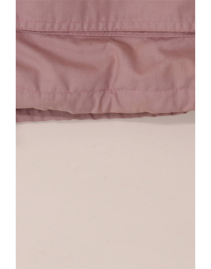 Vintage mujer abrigo cortavientos de gran tamaño IT 36/38 XS poliéster rosa