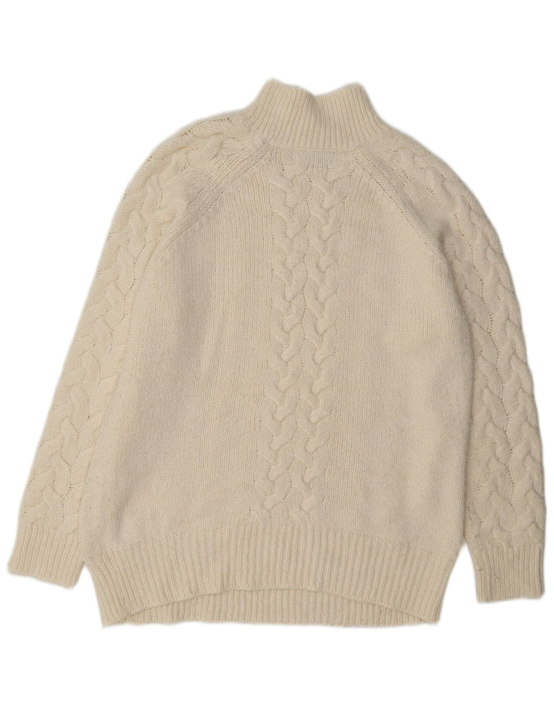 Marks & Spencer Suéter tipo jersey con cuello alto para mujer UK 40 Medium Off White Cl