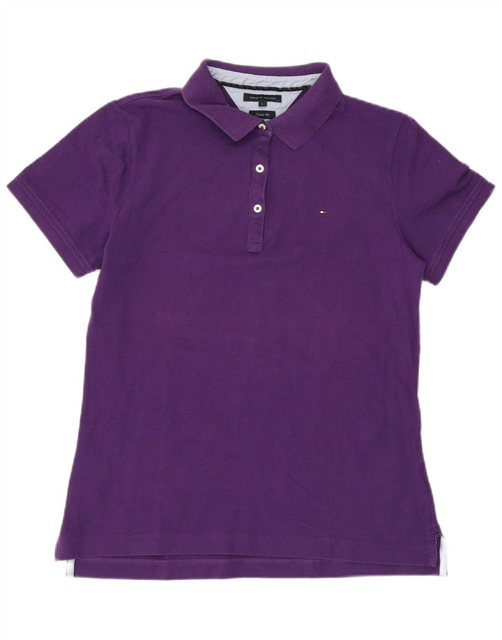 TOMMY HILFIGER Polo de ajuste clásico para mujer UK 44 Grande Algodón morado