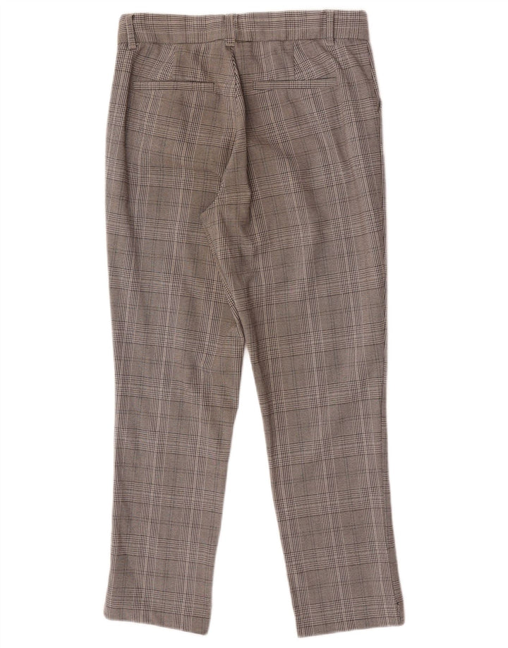 Zara Mujer Pantalones Chinos Slim Small W26 L25 Cuadros Grises