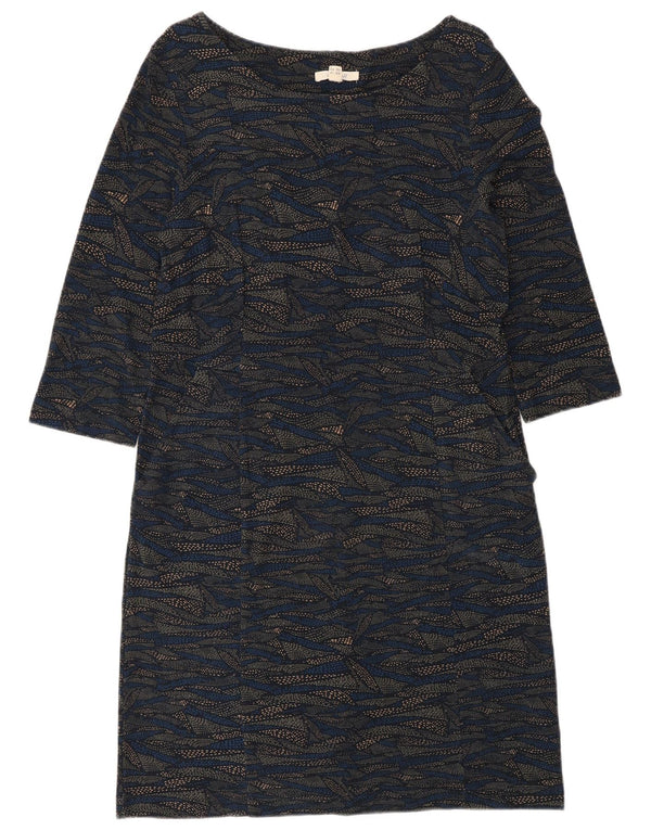 White Stuff Vestido básico de manga 3/4 con estampado abstracto para mujer UK 44 Azul grande