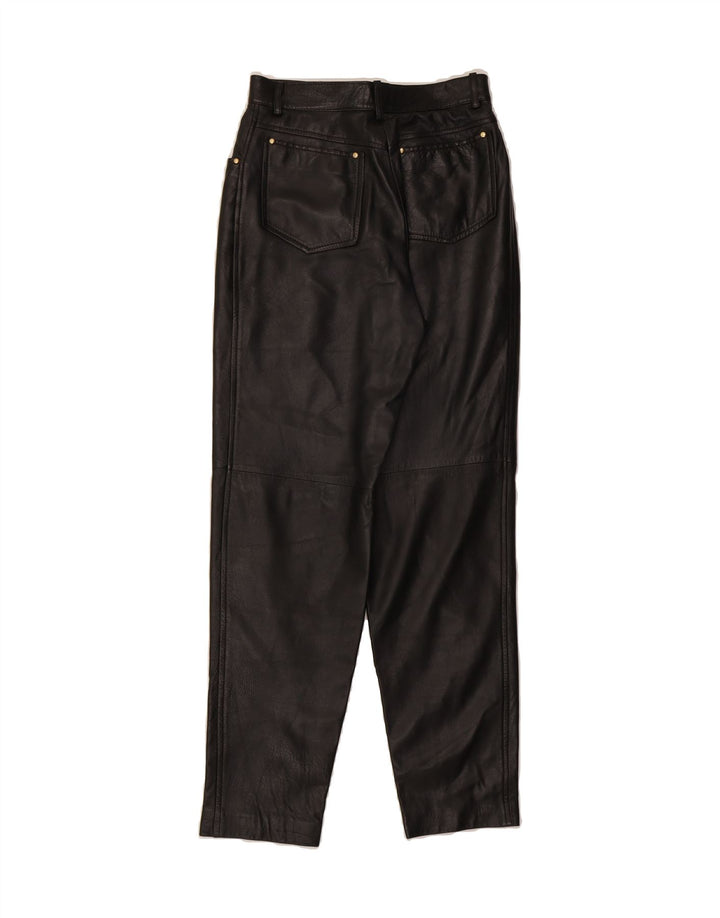 POLLINI Womens High Waist Trousers IT 40 Medium W26 L29 Black Leather Vintage Pollini and Second-Hand Pollini from Messina Hembry 