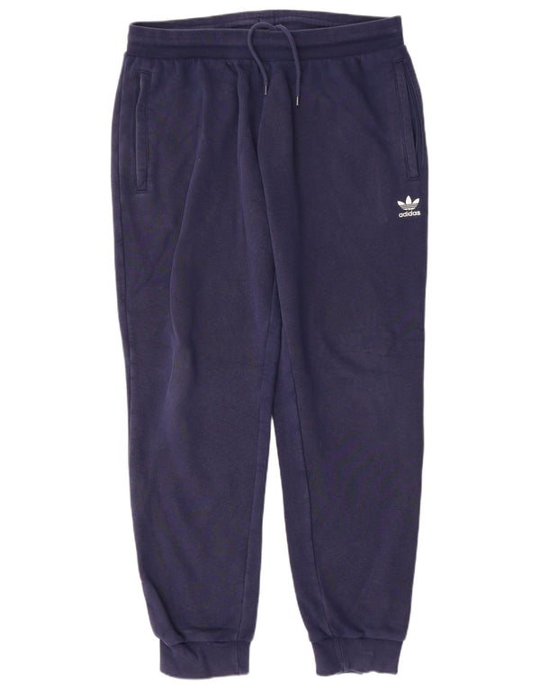 Adidas Hombre Pantalones De Chándal Joggers Grande Azul Marino Algodón