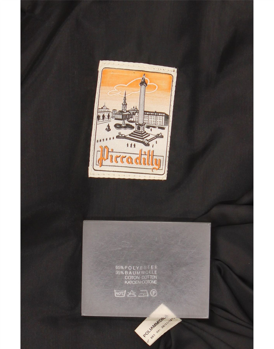 Piccadilly Abrigo para mujer UK 10 Pequeño Poliéster negro