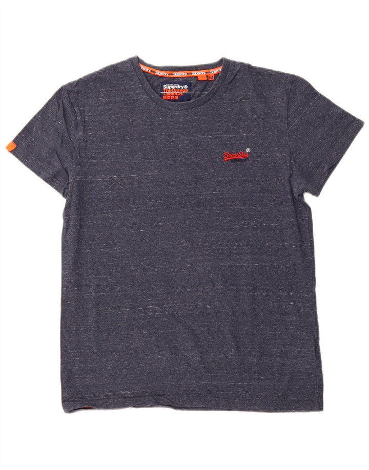 SUPERDRY Hombre Camiseta Top Medium Azul Marino Algodón Moteado