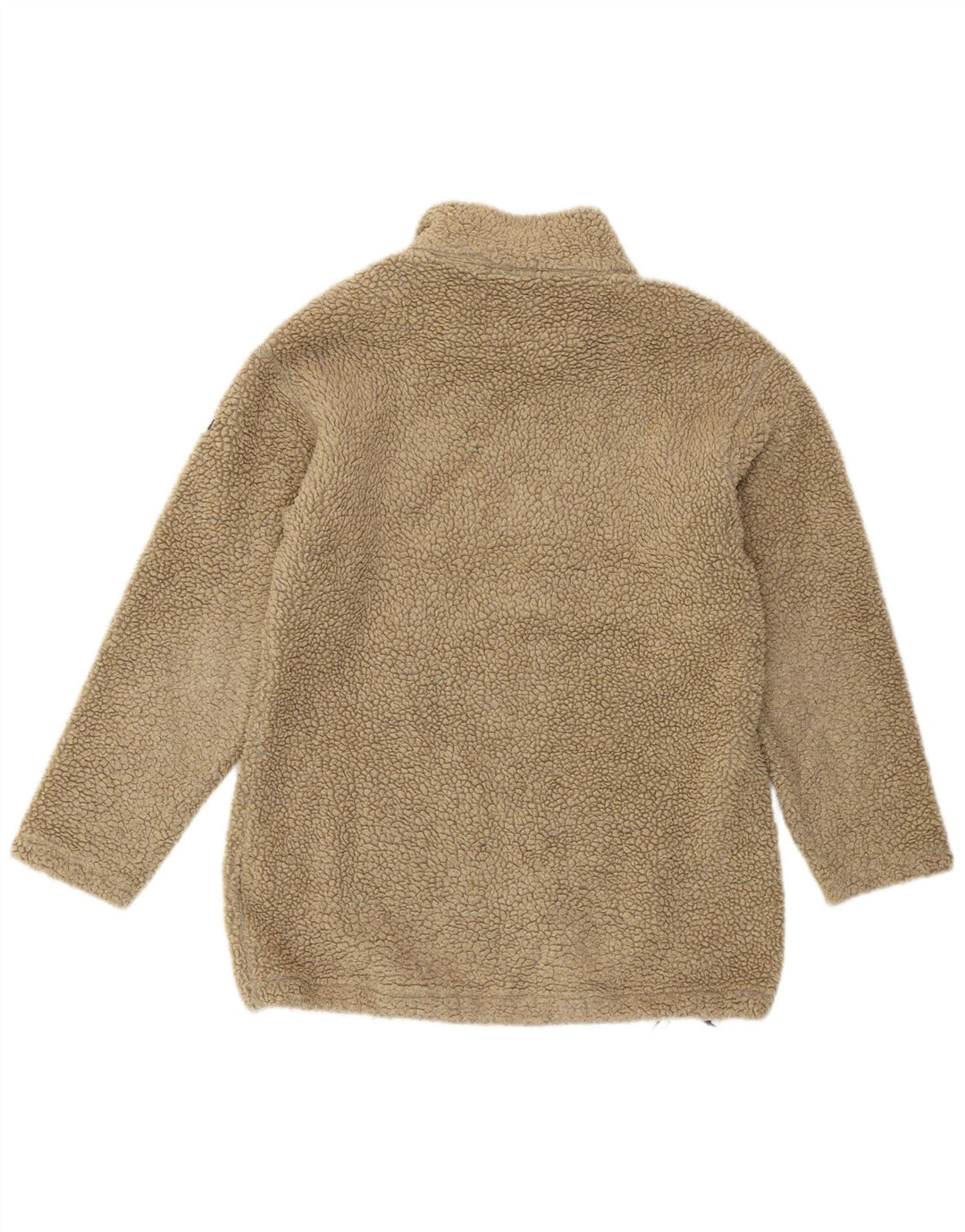Napapijri Mujer Gráfico Zip Neck Fleece Jumper Large Beige Poliacrílico